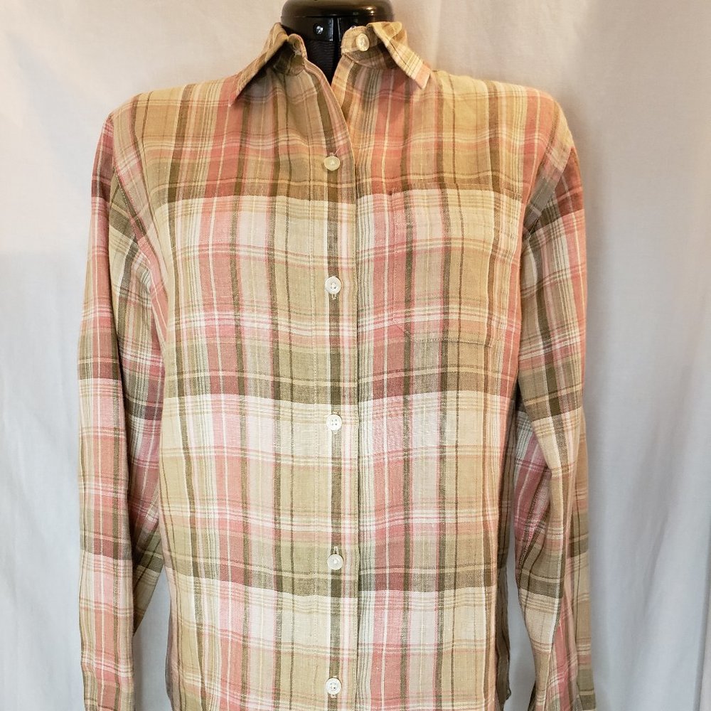 VINTAGE Plaid Pink/Khaki Ralph Lauren Shirt